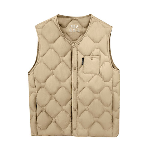 男士圆领保暖轻便羽绒马甲