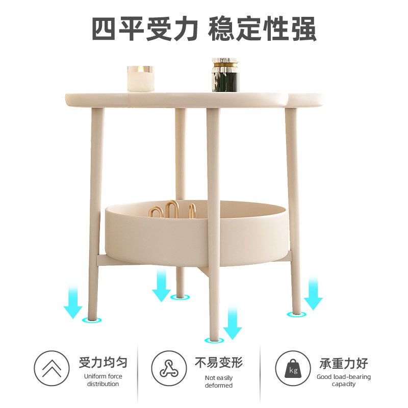 简易床头柜小型现代简约奶油风家用卧室床边小桌子置物架边几柜子
