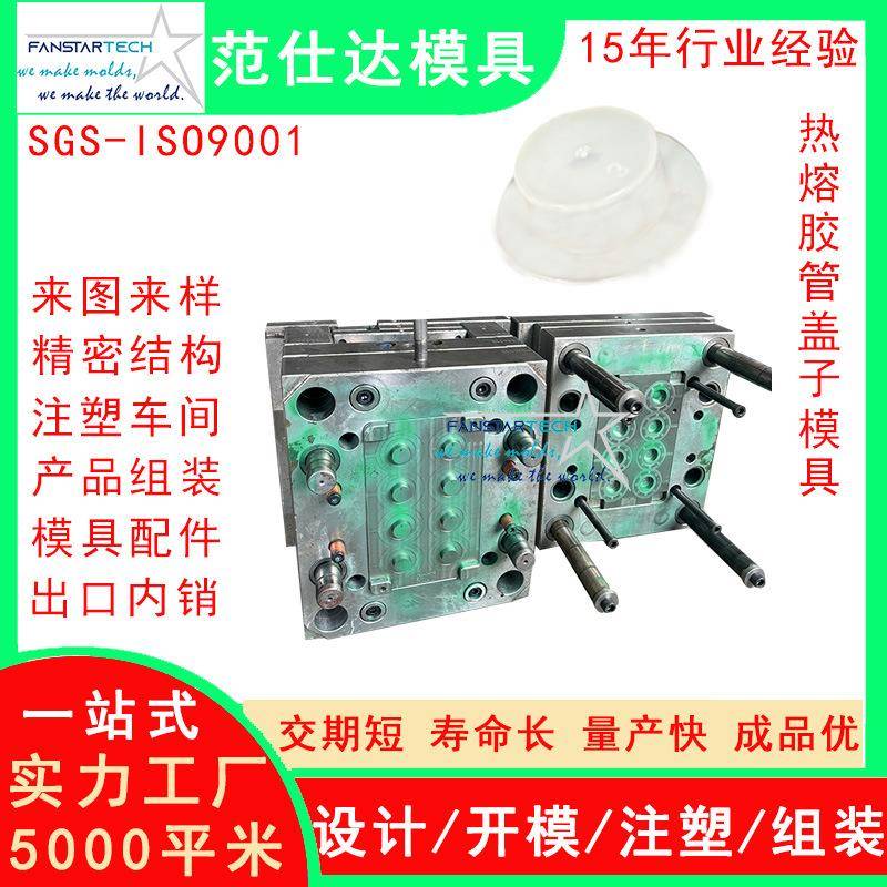 双头螺牙热熔胶管盖子模具精密多腔点胶机配件模具塑料配件模具