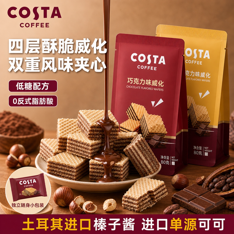 COSTA威化饼干独立小包装图片