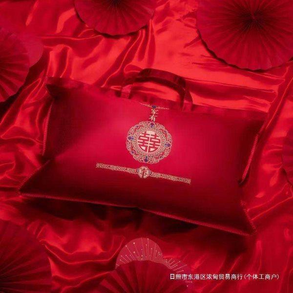 结婚枕芯包装袋枕头喜被收纳袋红色手提陪嫁刺绣四件套礼品袋,收纳整理,席子收纳袋,淘宝优惠券,粉丝福利购,淘宝优惠卷