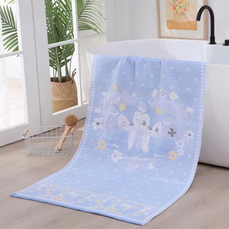 5H6S纱布浴巾大人家用吸水不掉毛速干成Q人夏季毛巾女洗澡