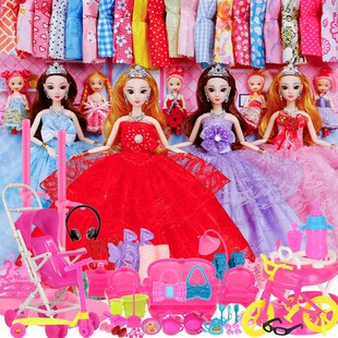 换装巴芘婚娃大礼盒堡主娃纱套装女孩生日礼物城公V过家家儿童玩