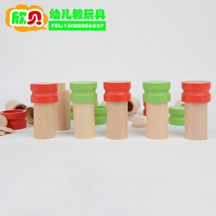 蒙氏儿特a蒙台梭利具蒙园儿童早教感官教幼木质玩具嗅觉瓶嗅觉筒