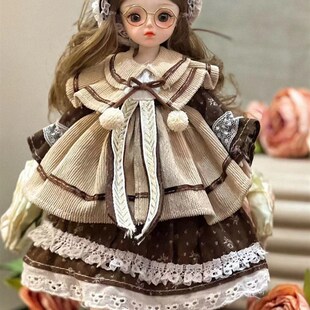 bjd服分娃衣630厘p米女孩玩具玩偶公仔换装洋娃丽连衣裙套装洛娃