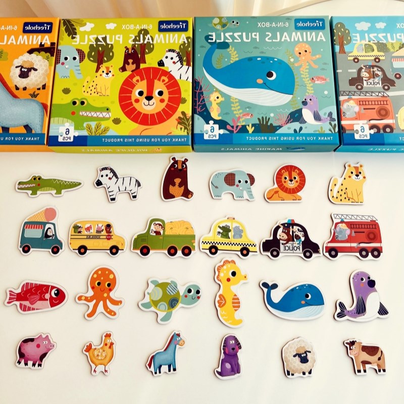 童宝宝的第一套早教2易入t门级大块六片拼图儿小益智玩具简-3-4岁