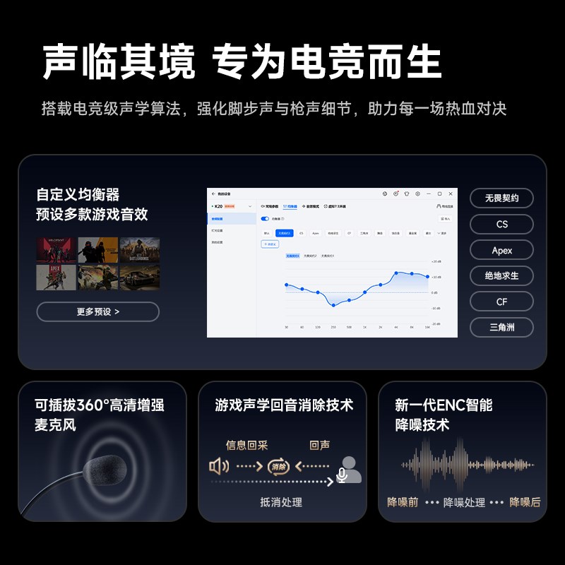 MCHOSE迈从 K20桌搭电竞音箱家用电脑音响有线蓝牙桌面台式游戏