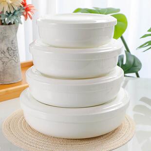 带盖子蒸蛋碗骨瓷蒸菜蒸鱼盘子家用水蒸蛋微波炉蒸锅专用蒸盘无铅