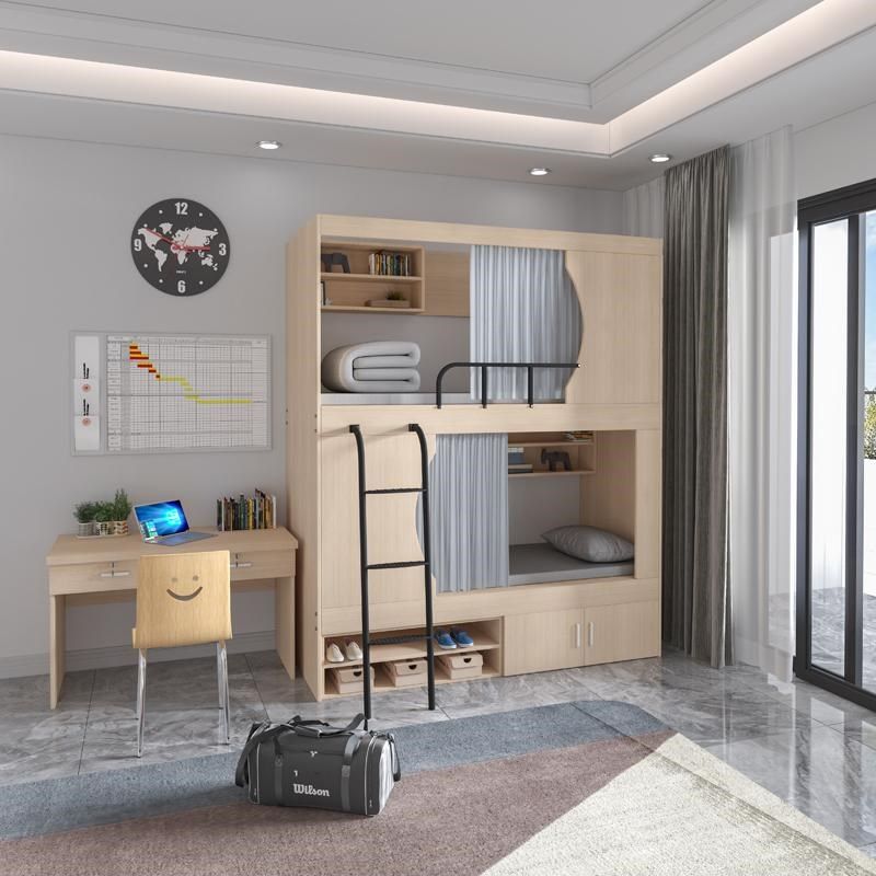 双层高低床青旅民宿公寓床上下铺学生员工宿舍太空舱床学校上下床