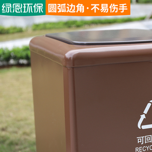 物业小区户外垃圾桶脚踏带盖大容量分类箱景区金属环卫桶带轮240L