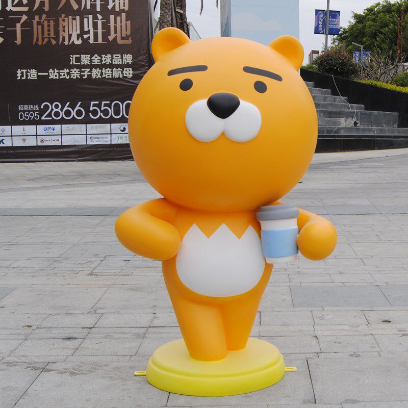 网红潮摆KaKao 公仔玻璃钢摆件户外大型卡通商场奶茶店装饰品雕塑
