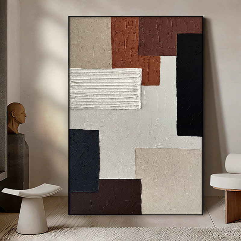 现代抽象大气靠墙挂画客厅玄关背景墙落地装饰画丙烯立体手绘壁画