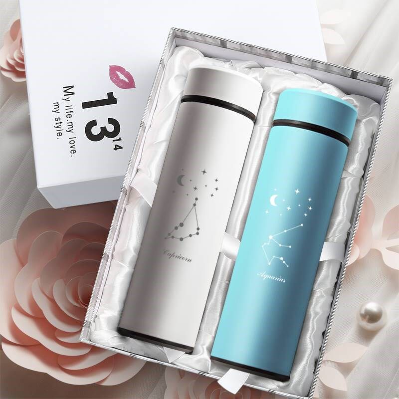 磨砂杯子星座情侣保温杯一对男女便E携学生韩版可爱水杯定制礼品