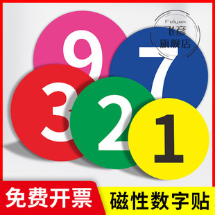 数字号码牌b磁性贴设备编号机器机台序号标识牌房门铁磁力吸附仓