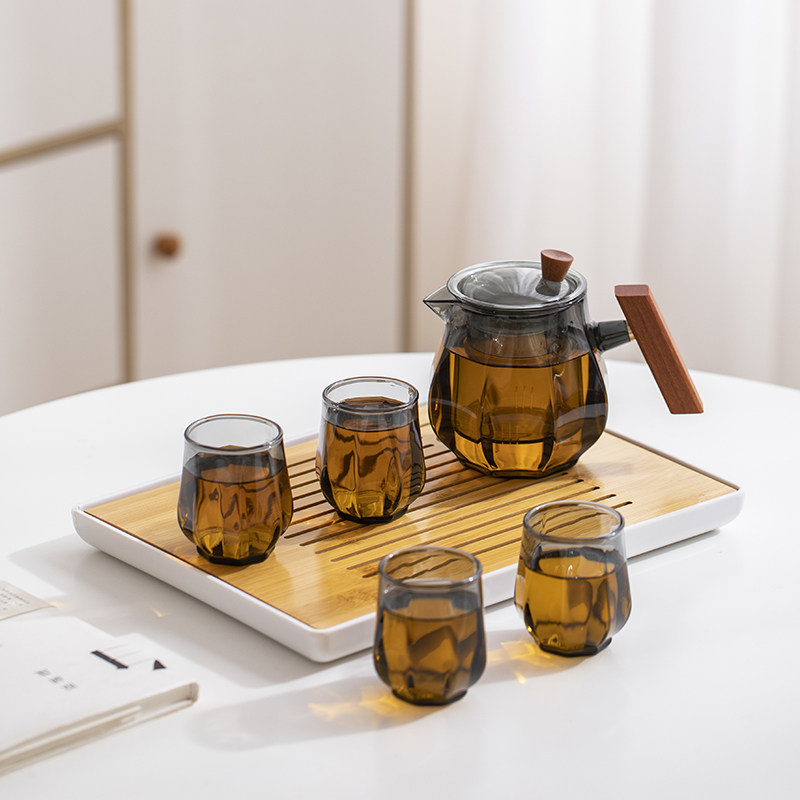小清新玻璃茶壶茶杯功夫茶具套装家E用简约高温沏茶器电陶炉泡茶