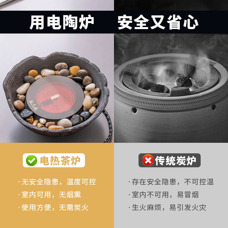 围炉煮茶一套家用室内烤茶烤地瓜罐罐茶煮茶器煮茶炉玻璃茶壶套装