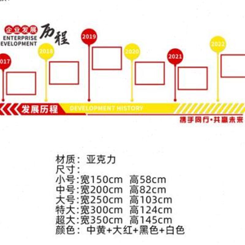 新款企业发展历程风采文化墙贴纸公司大厅时J间轴背景墙布置定做