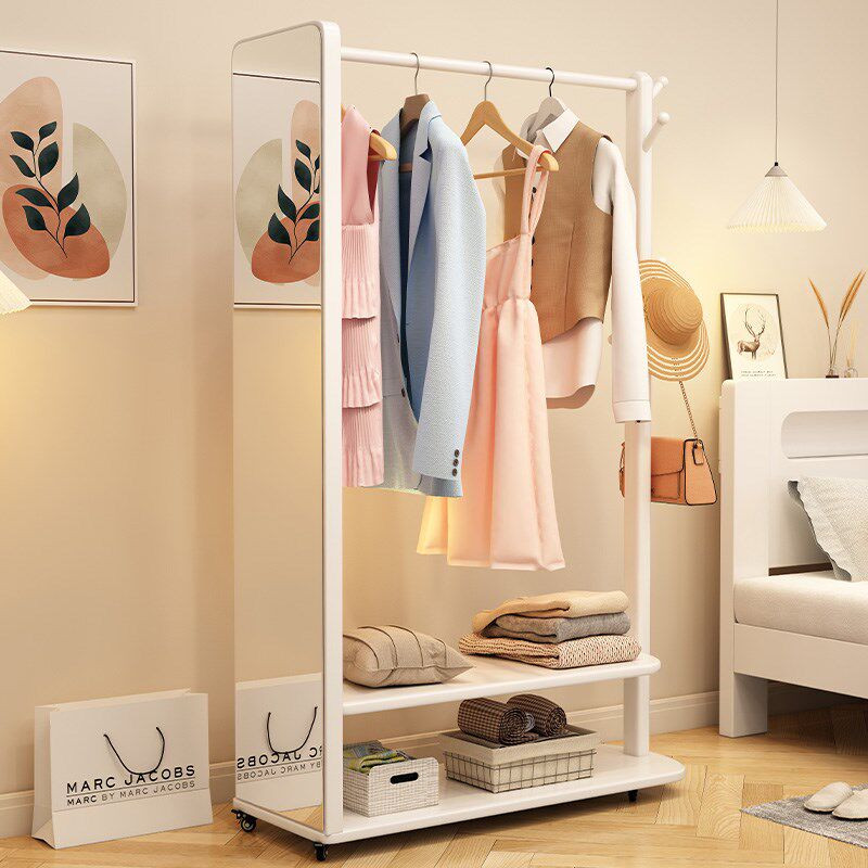 可移动实a木衣帽架落地家用多层挂衣架客厅收纳架卧室床边置物架