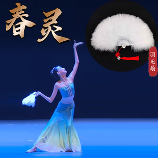 桃李杯古典舞剧目春灵表演道具羽毛扇子越鸟跳舞专用舞蹈扇子道具