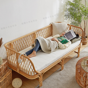 藤编藤艺竹藤阳台沙发客s厅藤条藤椅庭院家具双人印尼民宿椅子书