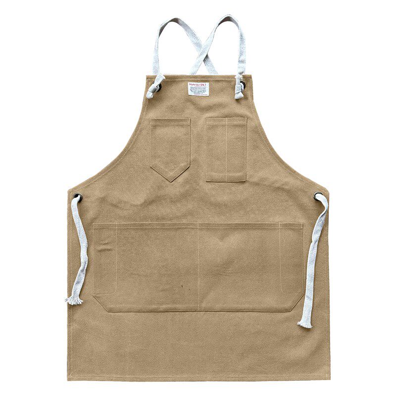 帆布围裙防污咖啡师奶茶理发店美甲工作服定制logo餐饮牛仔罩衣