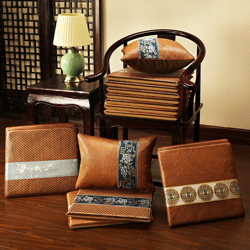 新中式红木沙发椅垫凉席双面坐垫夏家具椅子藤席垫夏季太师椅凉垫