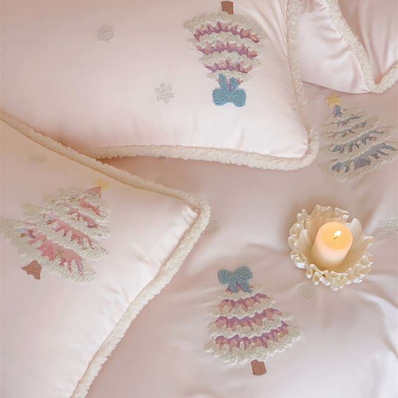 秋冬小清新许愿树100S全棉磨毛四件套少女加厚纯棉被套公主风床品