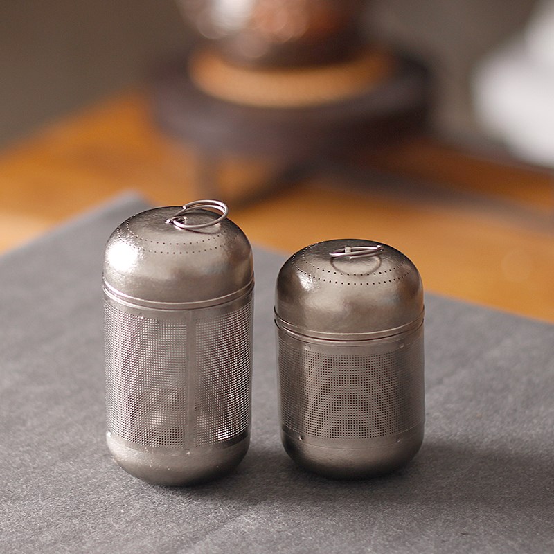 纯钛茶球茶滤煮茶茶漏抑菌茶仓茶水分离器茶道配件内胆钛茶隔