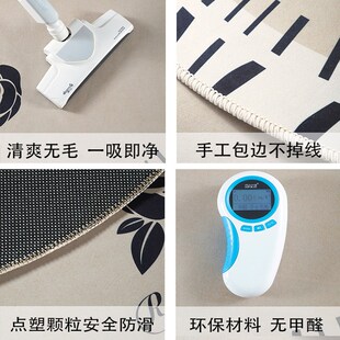 中古风圆形电脑椅地垫防滑转椅垫办公室卧室椅子脚垫家用书房地毯
