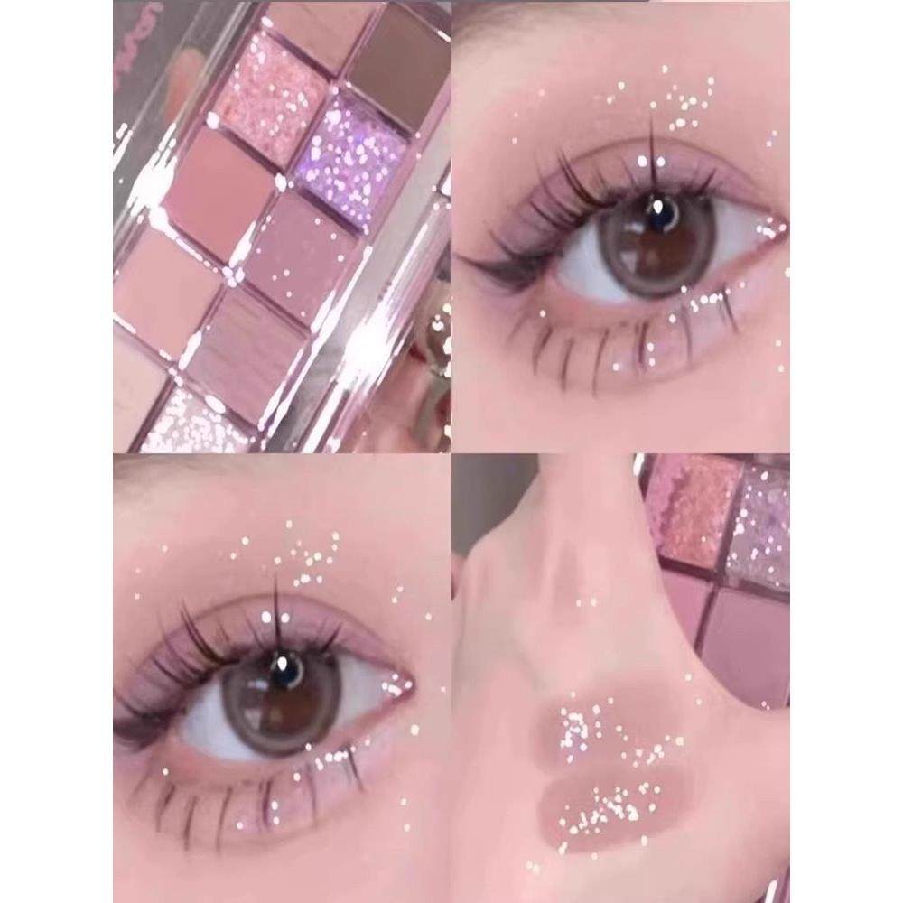 佳琪推荐十色眼影盘珠光哑光细闪亮片香芋紫纯欲低饱和淡妆大地色