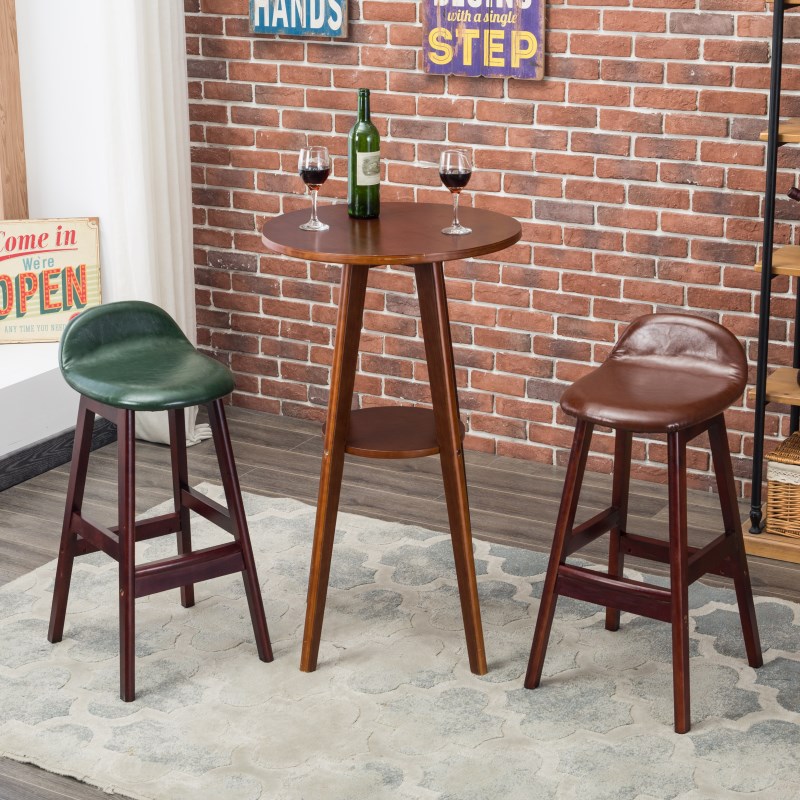 吧台椅高脚凳现代简约家用实木时尚北欧风酒吧椅吧凳前台椅子凳子