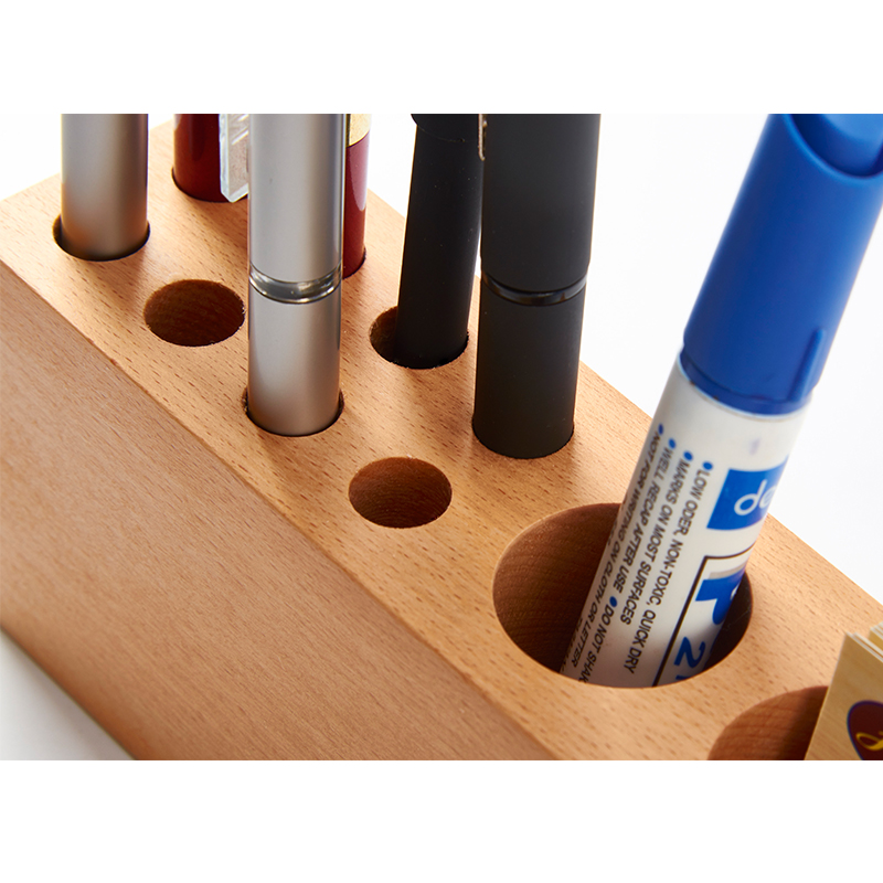 创意多功能笔筒时尚小清新笔桶木质办公桌面摆件放笔的笔插名片盒