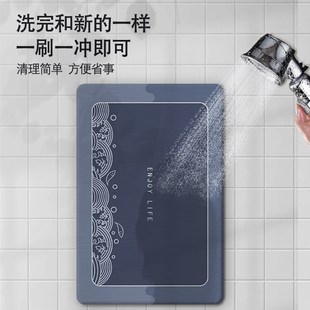 中古风厨房地垫硅藻泥L形家用防滑可擦免洗防油耐脏吸水脚垫