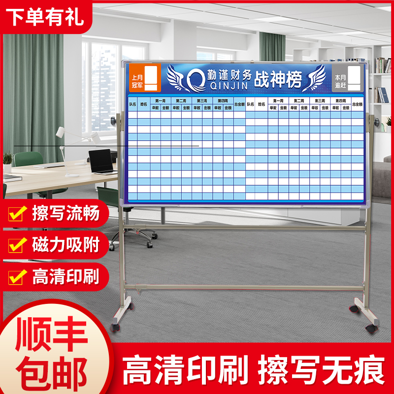 魔力鸟定制磁性印刷白板硬白板移动支架式立式钢化玻璃挂式生产计