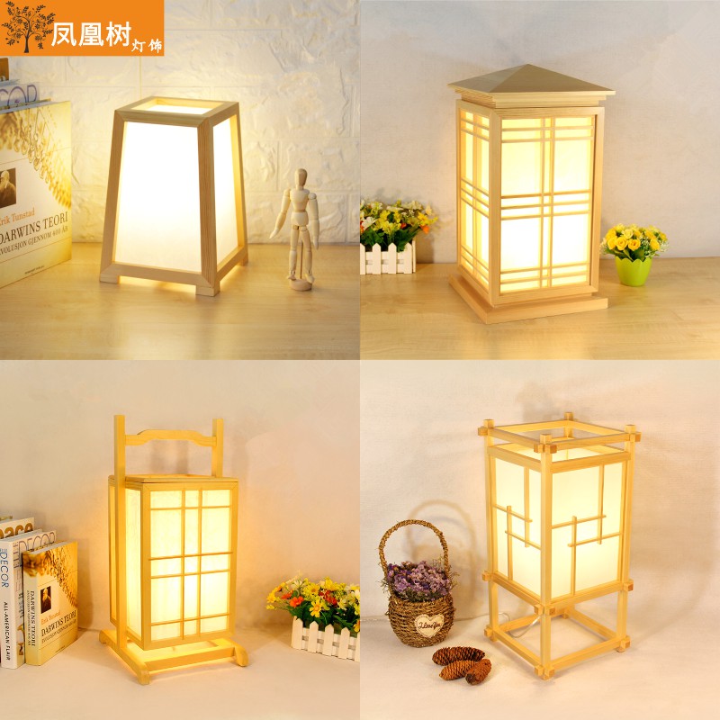日式落地灯木艺台灯客厅床头榻榻米酒店民宿客栈过道装饰地灯定制