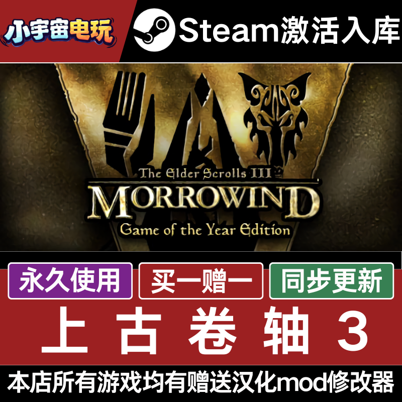 上古卷轴3:晨风steam游戏cdkey激活码单机电脑游戏兑换码入库玩PC