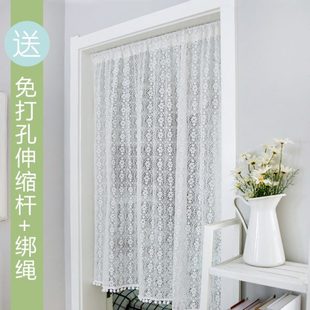 免打孔半截帘子厨房门帘家用 卧室窗户客厅隔断帘布艺遮挡网红夏季