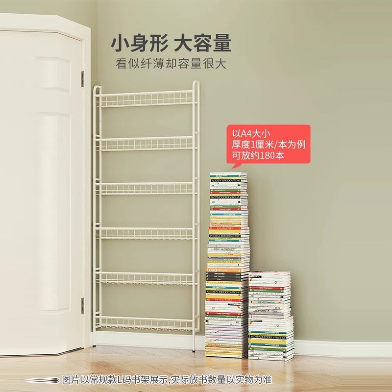 家用门后置物架金属材质超薄书架落地极窄夹缝墙上壁挂多层收纳柜