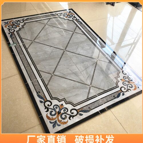 客厅拼花瓷砖800简约餐厅入户玄关造型地画走廊过道拼图地板砖