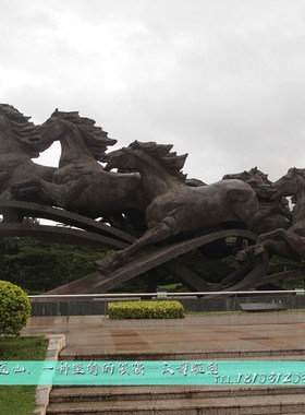 户外大型奔马雕塑景观园林不锈钢金属马雕像玻璃钢仿铜雕塑品摆件