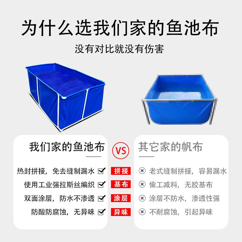帆布池鱼池防水布人工鱼池家用儿童游泳池养鱼水箱专用篷布蓄水池
