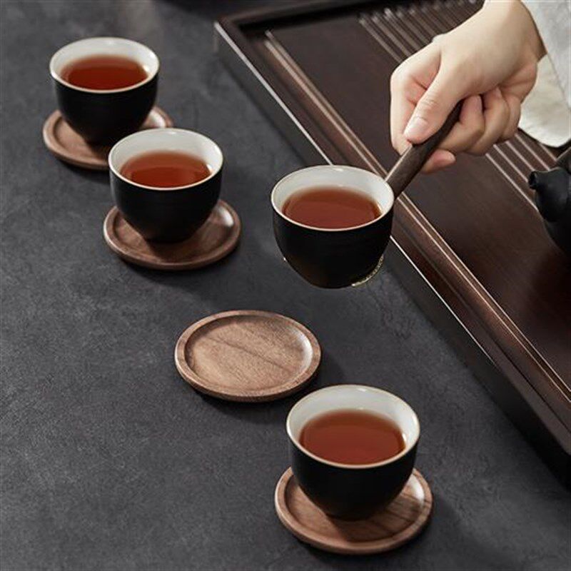 初心实木茶杯垫茶杯隔热垫托茶托杯垫功夫茶托组茶具茶道配件