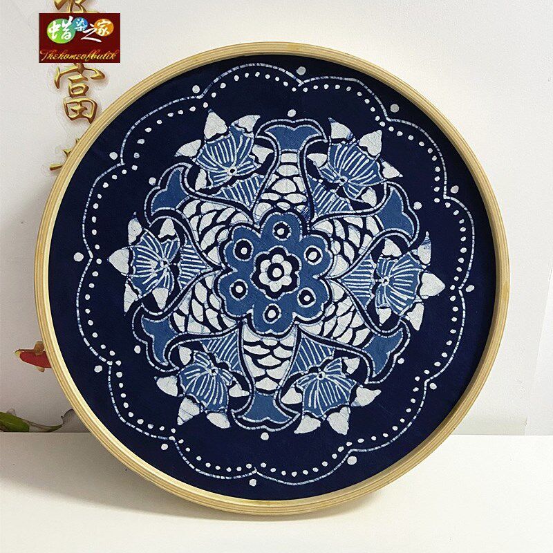 蜡染装框画 送礼佳品 装修装饰 实木框 纯手工蜡染画 家居装饰画