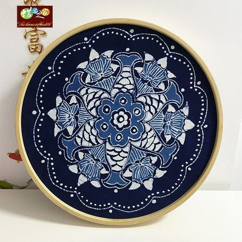 蜡染装框画 送礼佳品 装修装饰 实木框 纯手工蜡染画 家居装饰画