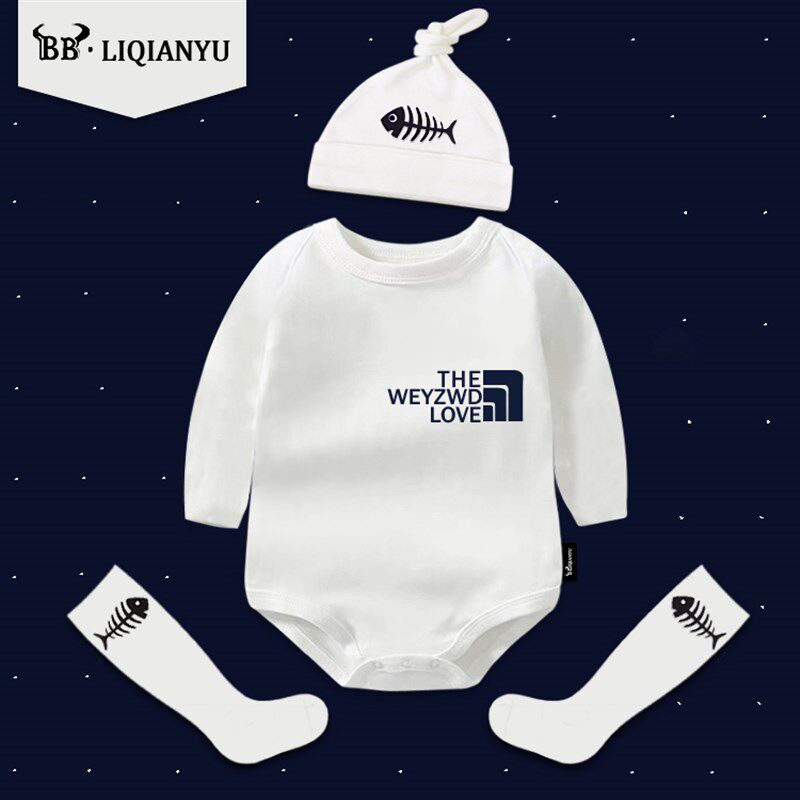 初生婴儿包屁衣夏季宝宝长袖打底连体内衣春秋新生儿三角哈衣