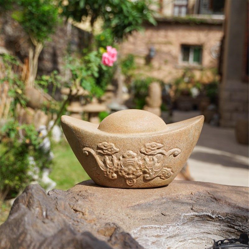 中式仿古金元宝招财喜庆摆件庭院装饰品中式庭院书架玄关摆件古玩,家居饰品,户外/庭院摆件,淘宝优惠券,粉丝福利购,淘宝优惠卷