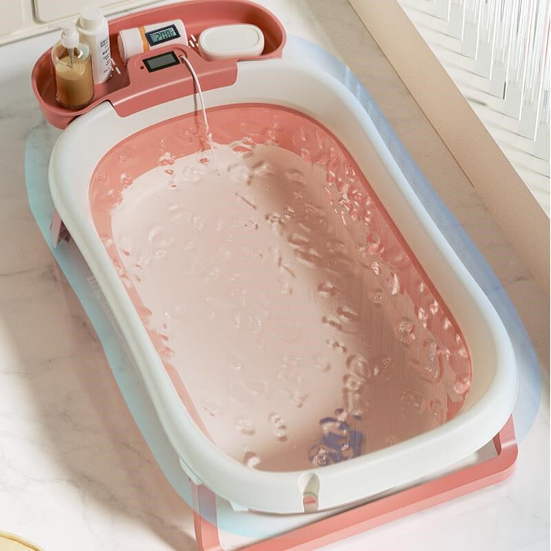 折叠洗澡盆带新款托盘折叠洗澡盆婴儿洗澡盆大号浴桶浴盆坐躺小孩