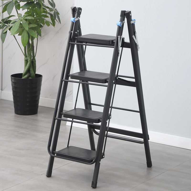 置地梯子晾衣架两用免安装三四五步梯多功能折叠晾衣架脚踏踏板梯