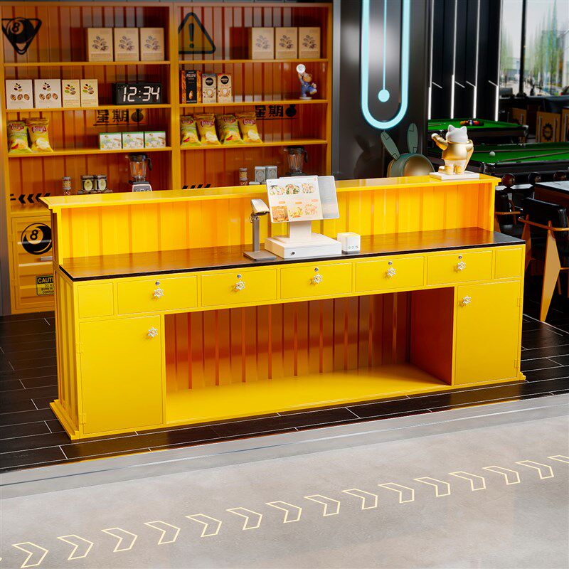 吧台收银台店铺小型奶茶店咖啡厅餐饮店健身房酒吧柜台前台接待台