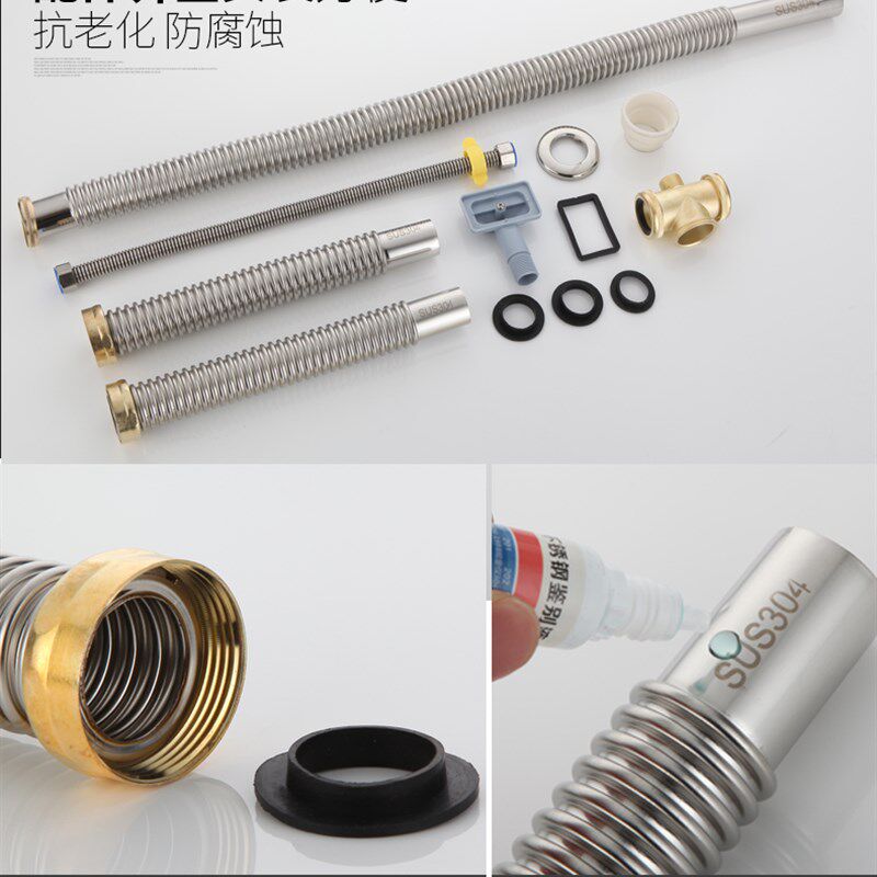 三连槽不锈钢下水管饭店商用双槽加长排水管食堂三眼水池防臭套装